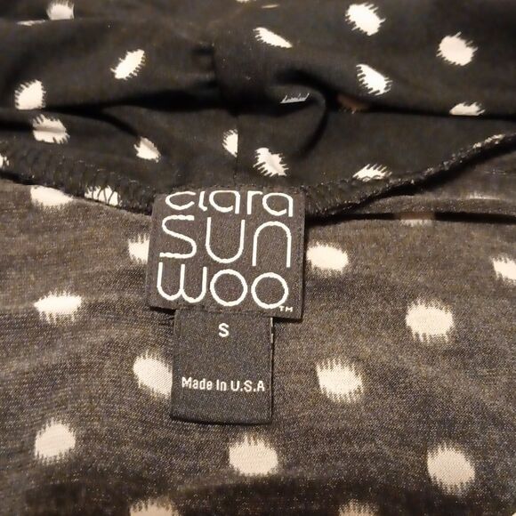 Clara Sun Woo black polka dot faux wrap dress size S - Picture 7 of 9